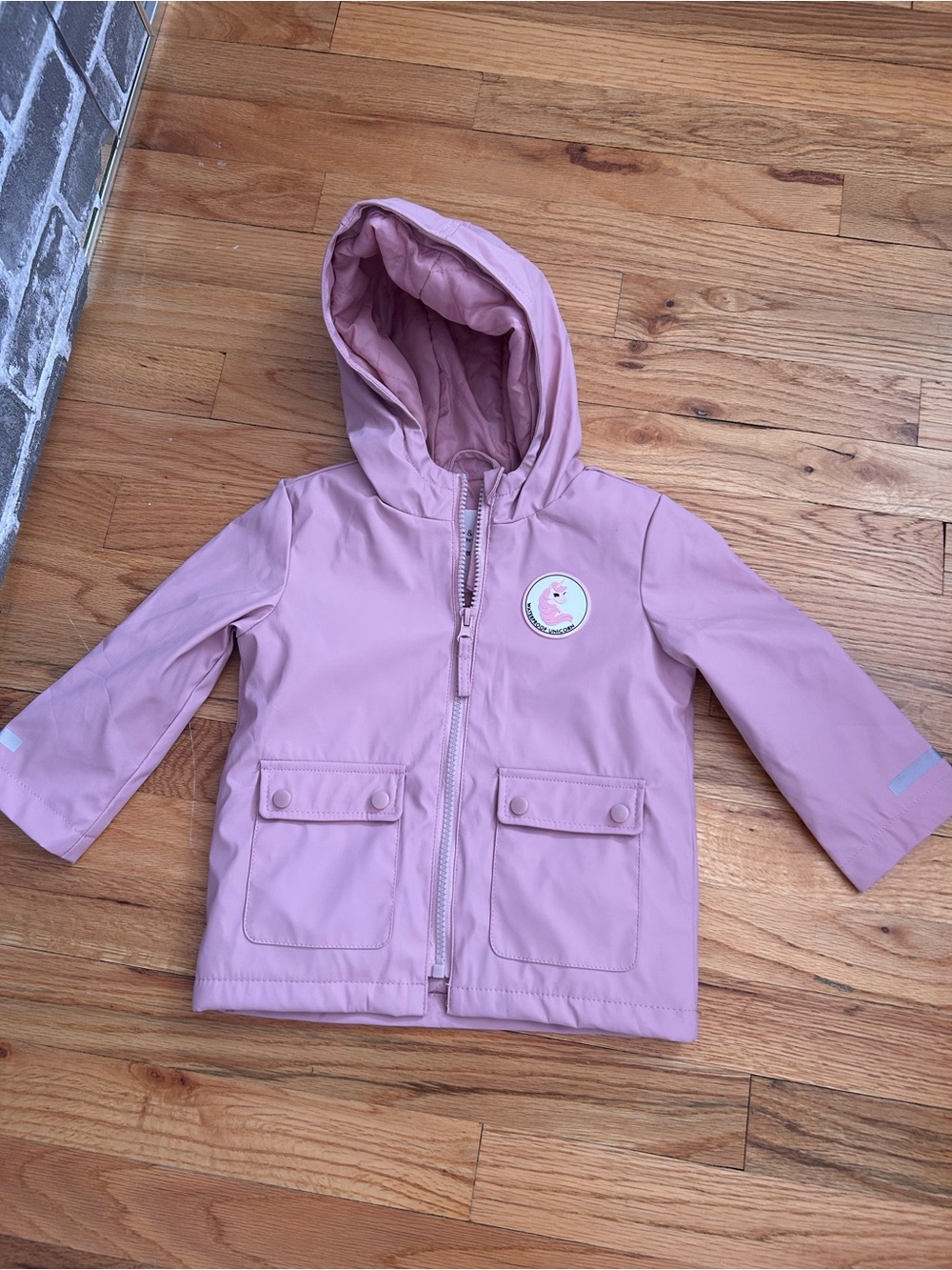 Toddler Waterproof Hooded Raincoat - Light Pink